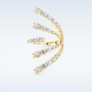 Multi Stones and Floral Design Wedding Band with 2.717 CT Round Cut Moissanite