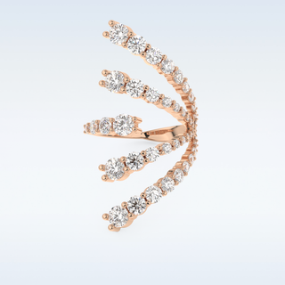 Multi Stones and Floral Design Wedding Band with 2.717 CT Round Cut Moissanite
