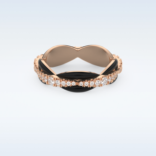 Full Eternity Wedding Band with 0.369 CT Round Cut Moissanite