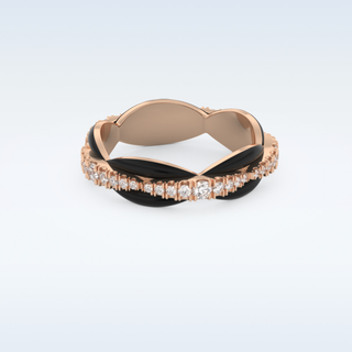 Full Eternity Wedding Band with 0.369 CT Round Cut Moissanite
