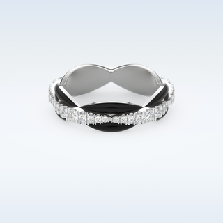 Full Eternity Wedding Band with 0.369 CT Round Cut Moissanite