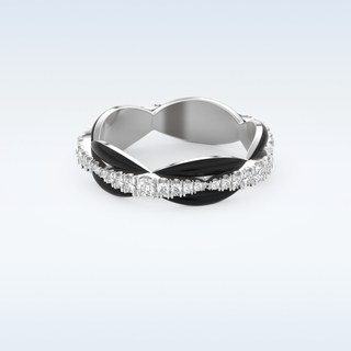 Full Eternity Wedding Band with 0.369 CT Round Cut Moissanite