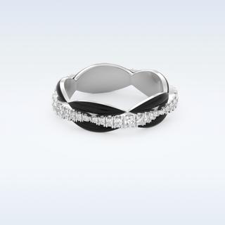 Full Eternity Wedding Band with 0.369 CT Round Cut Moissanite