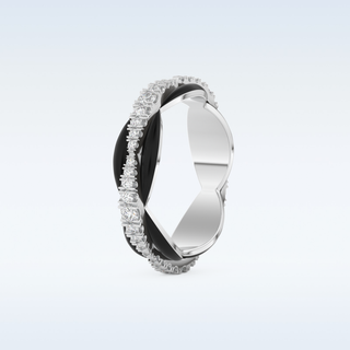 Full Eternity Wedding Band with 0.369 CT Round Cut Moissanite