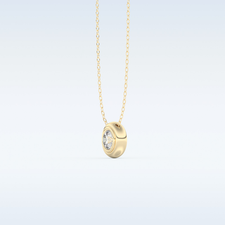 Bezel Solitaire Moissanite Necklace – 0.28 CT Round Cut in 14K/18K Gold (Copy)