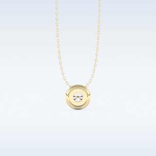 Bezel Solitaire Moissanite Necklace – 0.28 CT Round Cut in 14K/18K Gold (Copy)