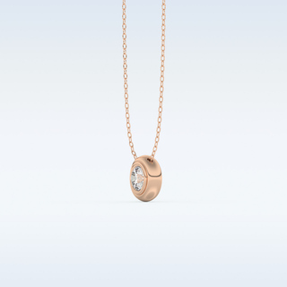 Bezel Solitaire Moissanite Necklace – 0.28 CT Round Cut in 14K/18K Gold (Copy)