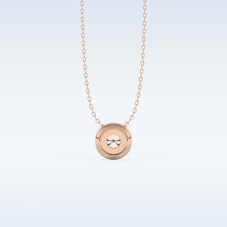 Bezel Solitaire Moissanite Necklace – 0.28 CT Round Cut in 14K/18K Gold (Copy)