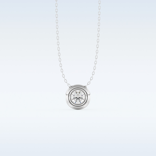 Bezel Solitaire Moissanite Necklace – 0.28 CT Round Cut in 14K/18K Gold (Copy)