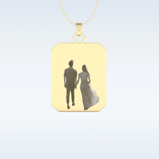 Image Engraved Pendant in Solid Gold or Silver 6