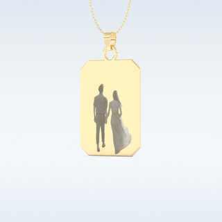 Image Engraved Pendant in Solid Gold or Silver 7