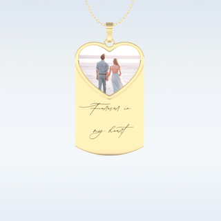 Name and Image Engraved Pendant in Solid Gold or Silver 6