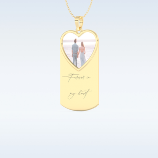 Name and Image Engraved Pendant in Solid Gold or Silver 7