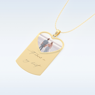 Name and Image Engraved Pendant in Solid Gold or Silver 10