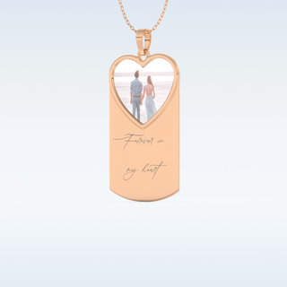 Name and Image Engraved Pendant in Solid Gold or Silver 12