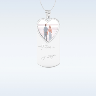 Name and Image Engraved Pendant in Solid Gold or Silver 2