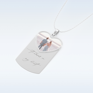 Name and Image Engraved Pendant in Solid Gold or Silver 5