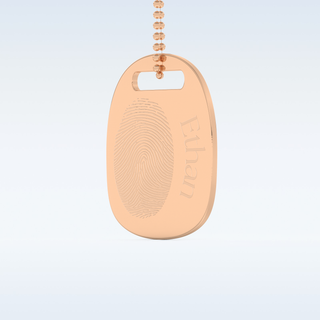 Name and Fingerprint Engraved Pendant in Solid Gold or Silver 12