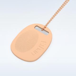 Name and Fingerprint Engraved Pendant in Solid Gold or Silver 15