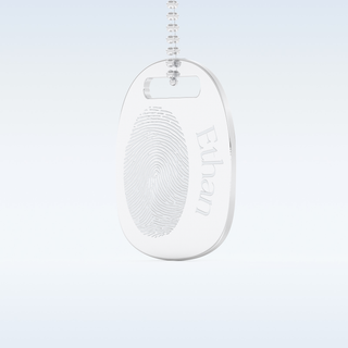 Name and Fingerprint Engraved Pendant in Solid Gold or Silver 2