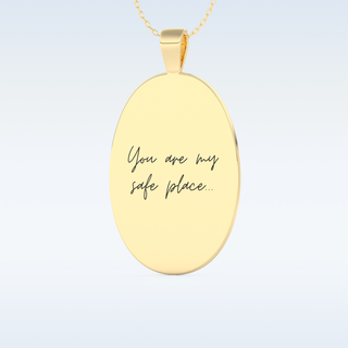 Name and Fingerprint Engraved Pendant in Solid Gold or Silver 9