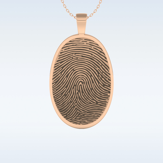 Name and Fingerprint Engraved Pendant in Solid Gold or Silver 11