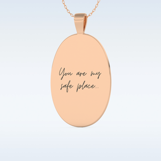 Name and Fingerprint Engraved Pendant in Solid Gold or Silver 14