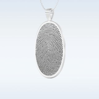Name and Fingerprint Engraved Pendant in Solid Gold or Silver 2