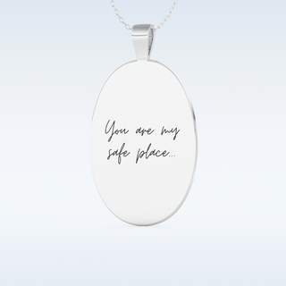 Name and Fingerprint Engraved Pendant in Solid Gold or Silver 4