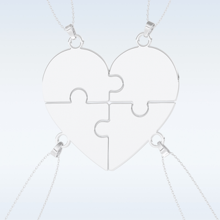 Name Engraved Puzzled Heart Pendant in Solid Gold or Silver 5