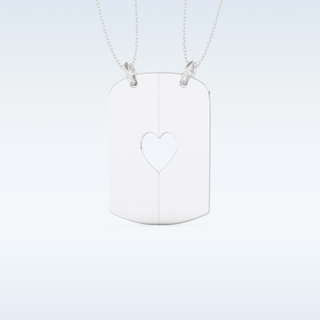 Name Engraved Puzzled Heart Necklace Pendant in Solid Gold or Silver 4