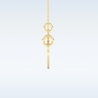 Name Engraved Heart and Key Matching Pendant in Solid Gold or Silver 8