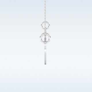 Name Engraved Heart and Key Matching Pendant in Solid Gold or Silver 3