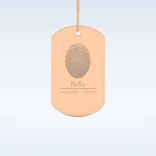 Name and Fingerprint Engraved Pendant in Solid Gold or Silver 11