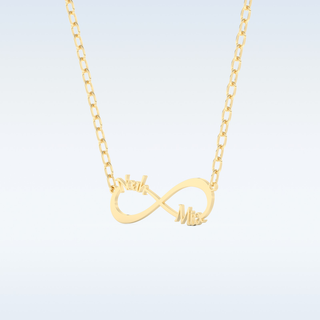 Name Engraved Infinity Pendant in Solid Gold or Silver 7