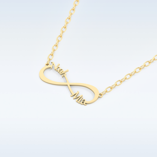 Name Engraved Infinity Pendant in Solid Gold or Silver 10