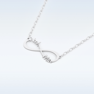 Name Engraved Infinity Pendant in Solid Gold or Silver 5