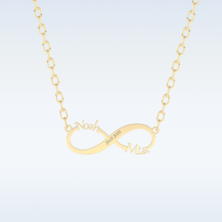 Name Engraved Infinity Pendant in Solid Gold or Silver 14