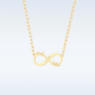 Name Engraved Infinity Pendant in Solid Gold or Silver 15