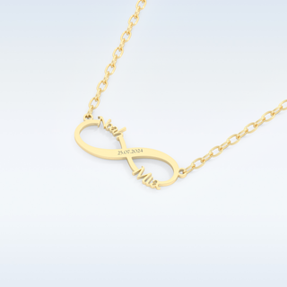Name Engraved Infinity Pendant in Solid Gold or Silver 8