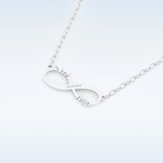 Name Engraved Infinity Pendant in Solid Gold or Silver 5