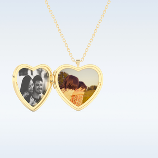Image Engraved Heart Shape Pendant in Solid Gold or Silver 8