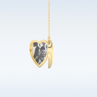 Image Engraved Heart Shape Pendant in Solid Gold or Silver 7