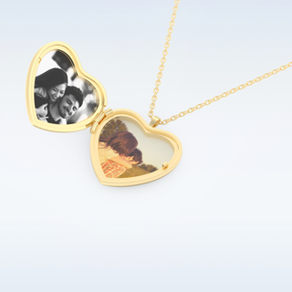 Image Engraved Heart Shape Pendant in Solid Gold or Silver 10