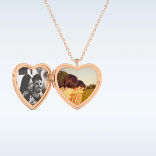 Image Engraved Heart Shape Pendant in Solid Gold or Silver 11