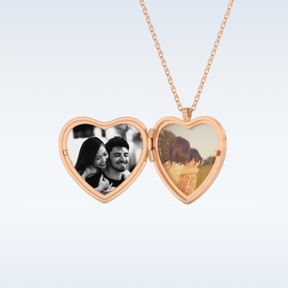Image Engraved Heart Shape Pendant in Solid Gold or Silver 12