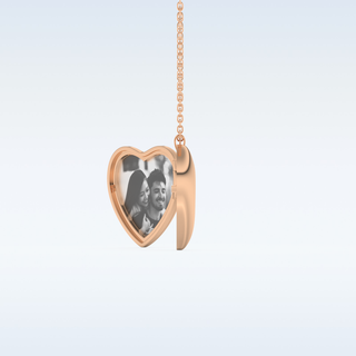 Image Engraved Heart Shape Pendant in Solid Gold or Silver 13