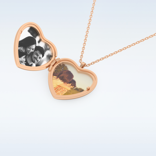 Image Engraved Heart Shape Pendant in Solid Gold or Silver 15