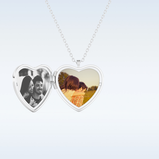 Image Engraved Heart Shape Pendant in Solid Gold or Silver 1