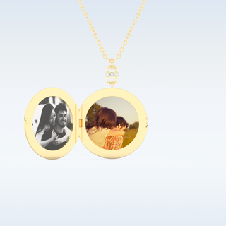 Image Engraved Round Shape Pendant in Solid Gold or Silver 6